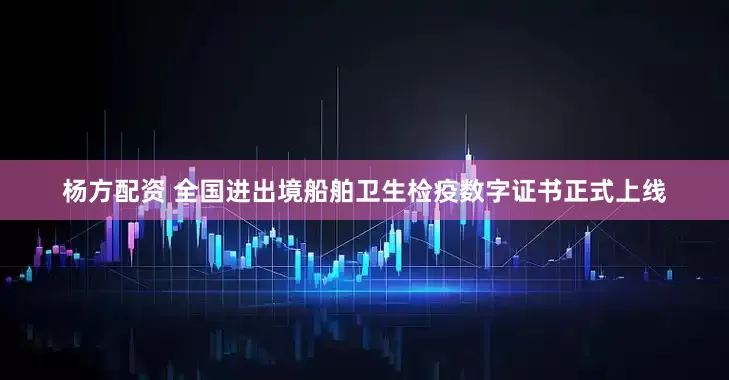 杨方配资 全国进出境船舶卫生检疫数字证书正式上线